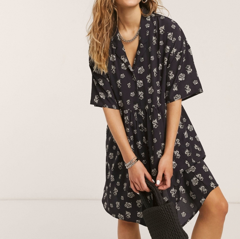 Noisy May Dragon babydoll smock dress